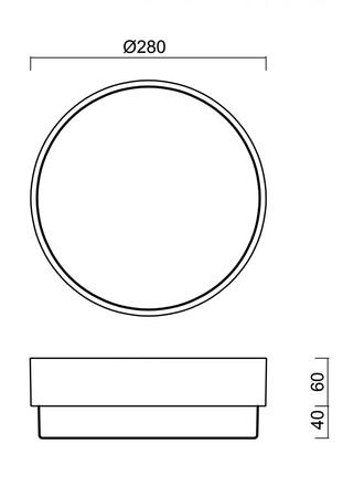 OSMONT 57773 TRITON 1 stropní/nástěnné průmyslové plastové svítidlo černá / bílá IP65 4000 K 14W LED nouzové kombinované 3 h