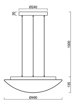 OSMONT 67434 AURA LE5 závěsné skleněné svítidlo stříbrná / bílá IP40 3000 K 27W LED DALI