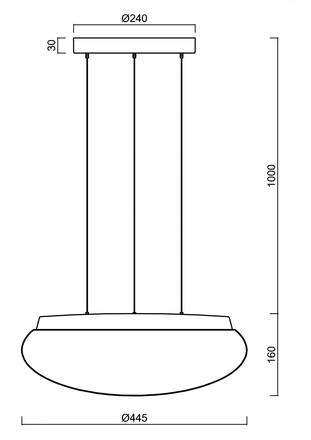 OSMONT 71378 ARAKIS LE3 závěsné skleněné svítidlo stříbrná / bílá IP40 3000/4000 K 33W LED DALI