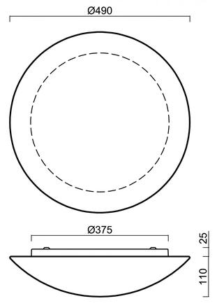 OSMONT 51249 AURA 5 stropní/nástěnné skleněné svítidlo bílá IP43 3000 K 33W LED HF