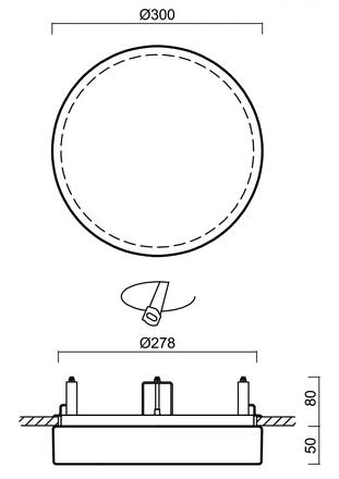 OSMONT 65075 DELIA V1 stropní/nástěnné plastové polovestavné svítidlo bílá IP44 3000 K 19W LED DALI