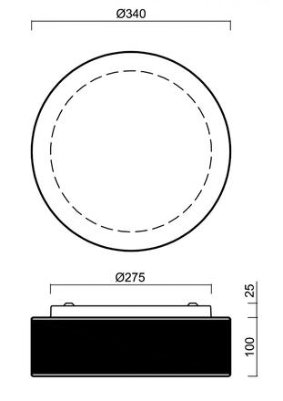 OSMONT 67021 ERIS C2 stropní/nástěnné skleněné svítidlo bílá / bílo - černá IP43 3000 K 19W LED