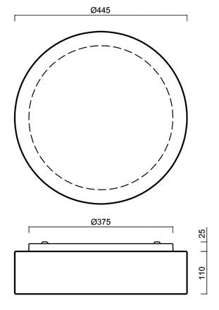 OSMONT 67031 ERIS 3 stropní/nástěnné skleněné svítidlo bílá IP43 3000 K 27W LED nouzové kombinované 3 h