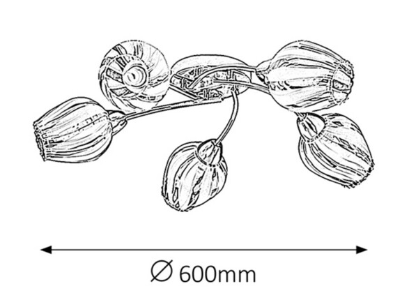 Rabalux stropní svítidlo Danila E27 5x MAX 60W chromová 2970