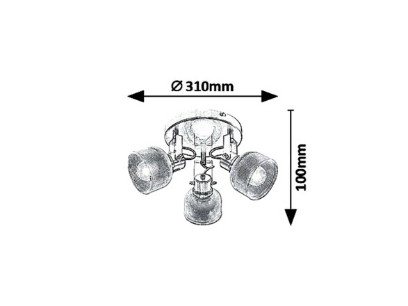 Rabalux bodové svítidlo Francis E14 3X MAX 28W saténová chromová 5439