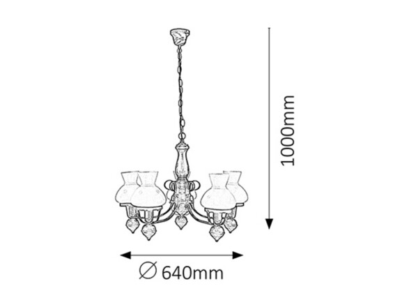 Rabalux lustr Petronel E27 5x MAX 60W matná černá 7079