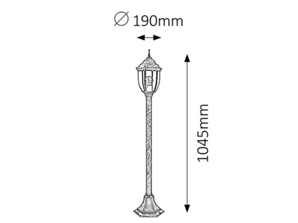 Rabalux venkovní sloupkové svítidlo Nizza E27 1x MAX 60W antická zlatá 8455