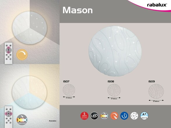 Rabalux stropní svítidlo Mason LED 50W CCT DIM 1508