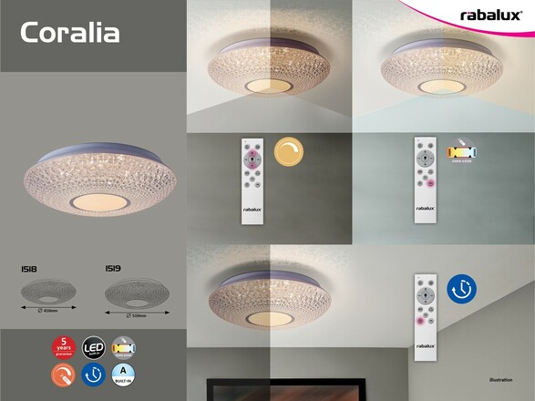 Rabalux stropní svítidlo Coralia LED 72W CCT DIM 1519