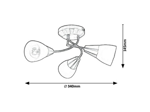 Rabalux stropní svítidlo Connor E14 3x MAX 40W saténová chromová 5690