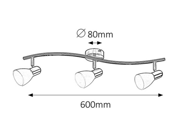 Rabalux bodové svítidlo Soma E14 3x MAX 40W saténová chromová 6303