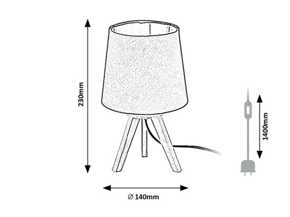 Rabalux stolní lampa Lychee E14 1x MAX 25W buk 2069