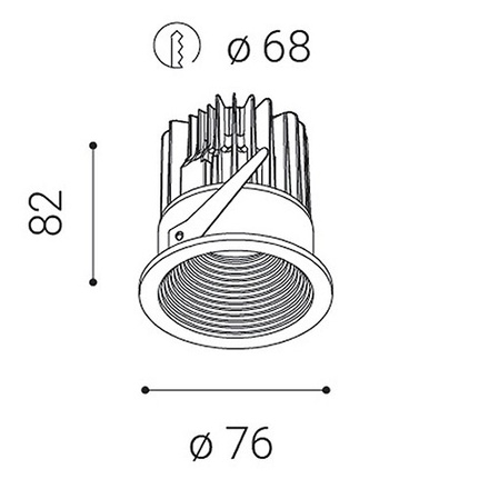 LED2 2111033D SPLASH, B DIM 7 3000K ZÁPUSTNÉ ČERNÉ