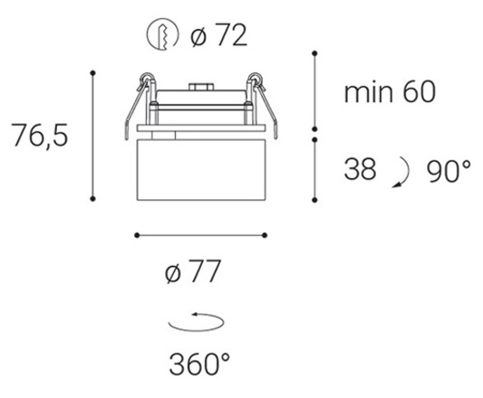 LED2 21507333D KLIP, BB DIM 11 3000K ZÁPUSTNÉ ČERNÉ / ČERNÉ